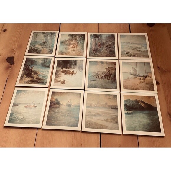 Victor Casenelli Art Prints Historical Muskegon , MI Lumbering 1960 Set Of 12 - Picture 1 of 8